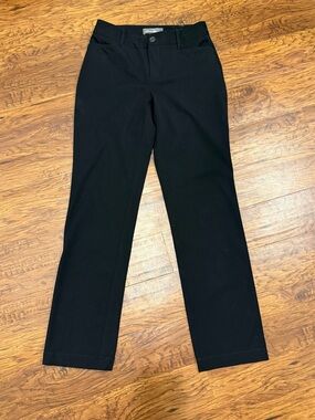 Eddie Bauer Curvy Fit Black Stretch Cotton Trousers Pants Size 4